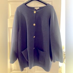Navy Jcrew sweater jacket with beautiful buttons